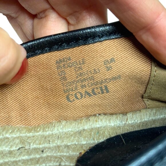 Coach Rhodelle Black Leather Espadrilles – Women’s Size EU 38 / US 8 – Pre-Owned - Picture 10 of 11
